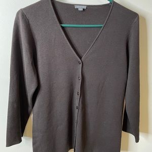 Ann Taylor brown button front cardigan.